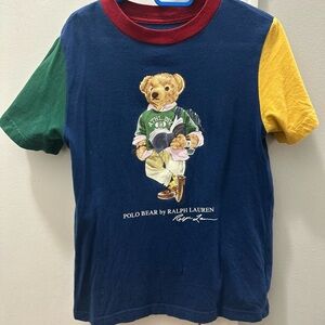 Ralph Lauren Blue and Green Short Sleeve Tee with Polar Bear collection